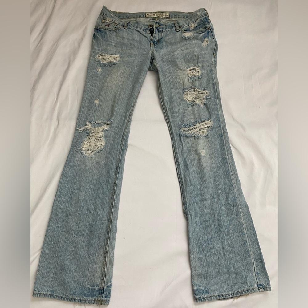 Light Denim Distressed Boot-cut Hollister Jeans